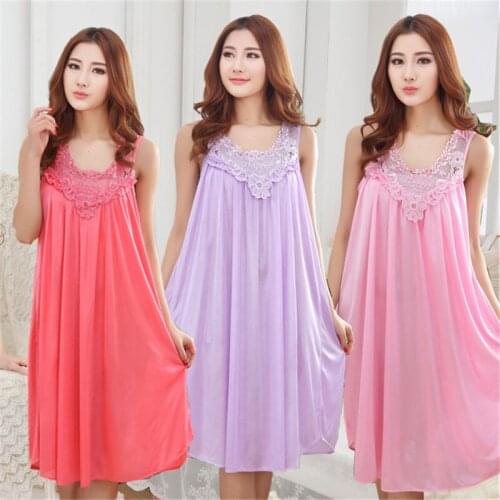 Nightdress summer lady plus fat plus size short-sleeved fat mm purple home service loose lace edge sexy пижама
