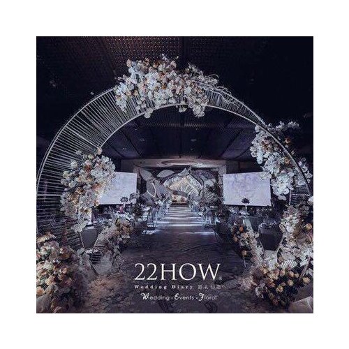 New wedding props wedding wrought iron arch stage background decoration twisted door flower door creative shaped door