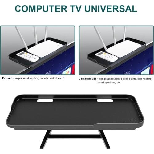 New Adjustable TV Screen Top Shelf Display Rack Organizer Storage Rack Holder for Computer Desktop Stand Monitor Mount Home Stor