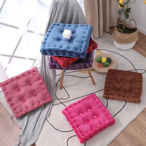 Pure Color Crystal Plush Seat Cushion Simple Breathable Chair Mat Living Room Tatami Travel Pad Cushions Home Decor