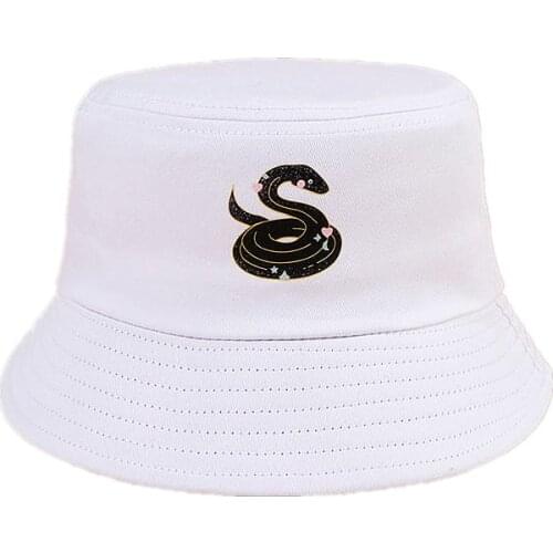 Snake Cotton Bucket Hat Fisherman Hat Outdoor Travel Hat Sun Cap Hats for Men and Women 185