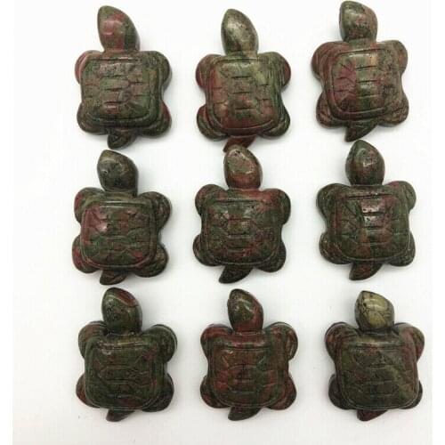 Drop Shipping Cute Natural Unakite Crystal Turtle Tortoise Hand Carved Stone Chakra Healing Reiki Natural Stones And Crystals