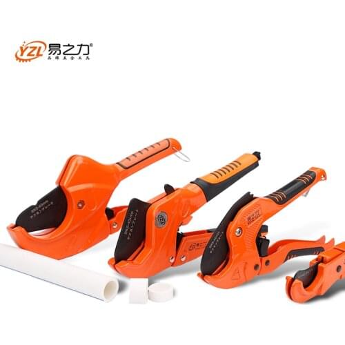 PVC Pipe Cutter 42mm Aluminum Alloy Body Ratchet Scissors Tube Cutter PVC/PU/PP/PE Hose Cutting Hand Tools