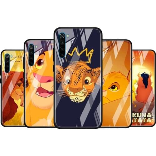 The lion king for Xiaomi Redmi K40 K30 K20 Pro Plus 9C 9A 9 8A 7 Luxury Shell Tempered Glass Phone Case Cover
