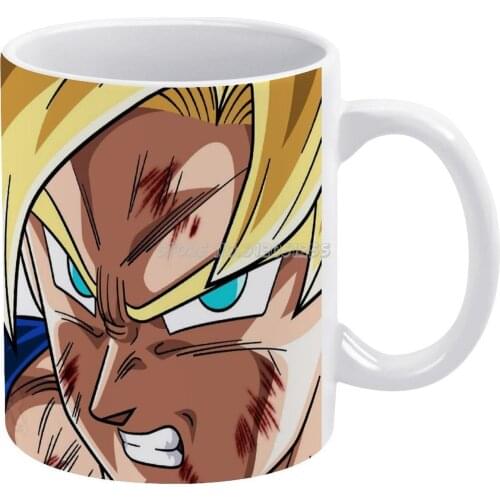 Sayan Z White Mug Coffee Mug Afternoon Tea Christmas Cups Ceramic Mug 330ml for Coffee Z Dbz Goten Sayan