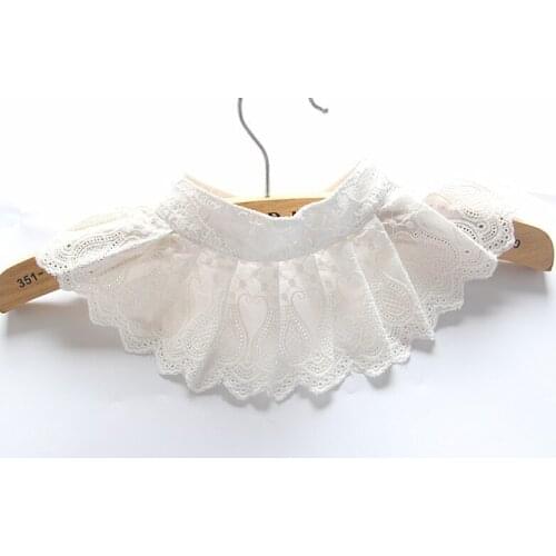 Lace Detachable Collar for Women White Fake Collar Shirt Elegant Flower Pattern Shirt Sweater False Collar