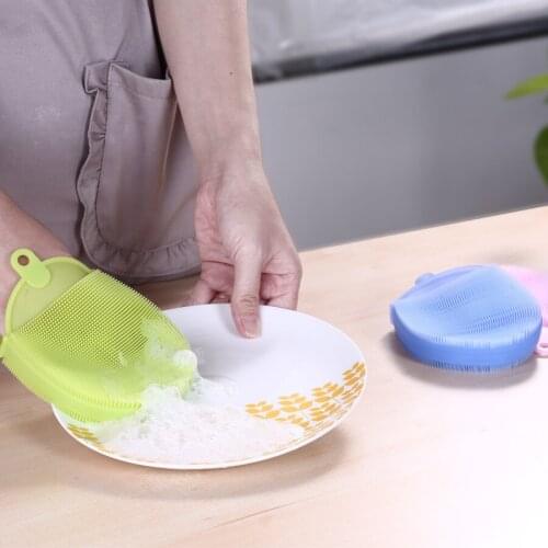 Washing Dish Brush Can Be Used Repeatedly. Food Grade Silica Gel Multi-purpose Cleaning In Kitchen