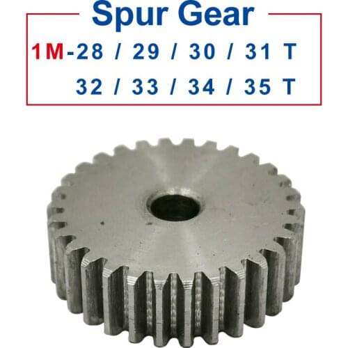 1 Piece spur Gear 1M28/29/30/31/32/33/34/35T rough Hole 6mm pinion gear 45#carbon steel Material motor gear Total Height 10mm
