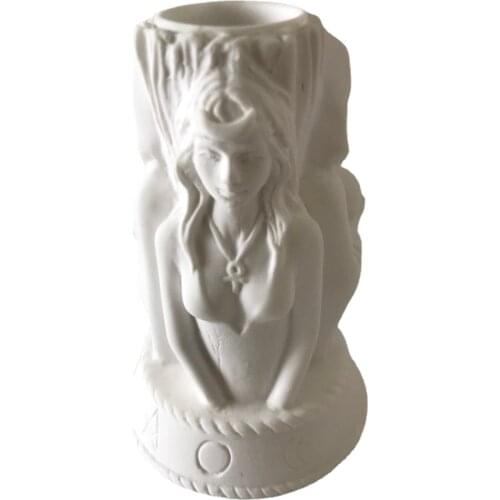 Godness Girl Candle Making Candlestick Molds 3D Art Resin Craft Plaster Clay Wax Holder Silicone Mould