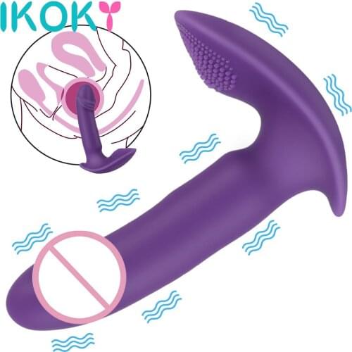 IKOKY Silicone Vibrator Vaginal Massage Wearable Dildo Adult Sex Toys for Woman Female Masturbator G Spot Clitoris Stimulator