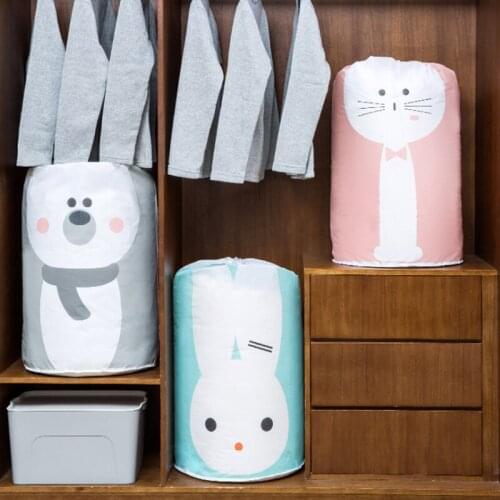 Collapsible Storage Bag Clothes Cotton Blanket Bed Cover Wardrobe Storage Bag Bear Large Organizer Container Toy Storage Bag