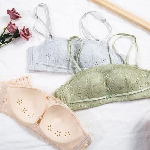 Gathered Beautiful Back Without Steel Ring Underwear, Inner Cup Vents, Sexy Lace Tube Top, Adjustable Bra