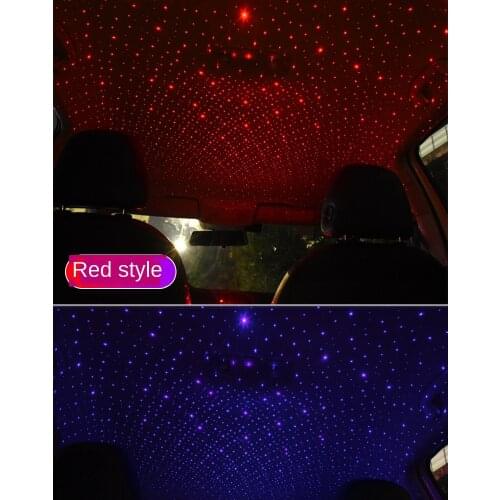 LED Car Roof Star Night Light Projector Atmosphere Galaxy Lamp USB Decorative Lamp Adjustable Multiple Lighting Effects