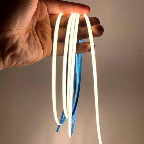 COB LED Strip Light 5mm 384 LEDs Flexible FOB COB Led Light Bar RA90 Warm Nature Cool White Linear Dimmable DC12V 24V