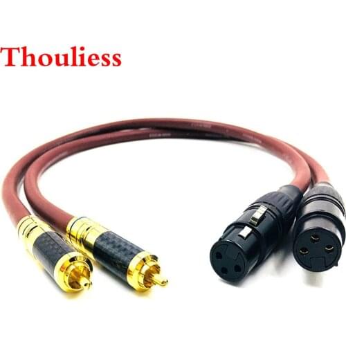 Thouliess Pair 2RCA Male to 2XLR Male Cable Single Crystal Silver audio cable HIFI Double RCA Signal Line rca to XLR cable fo