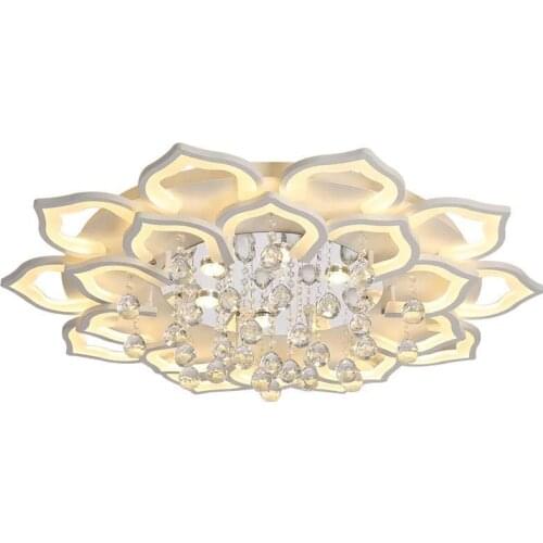 Embedded installation household white LED K9 crystal ceiling chandelier lighting for living room, bedroom, kitchen light