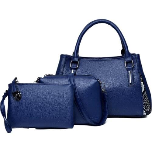 Three-piece Female Bag New Fashion Big Bag Single Shoulder Messenger Bag All-match Set Tote Handbag Mother Bag