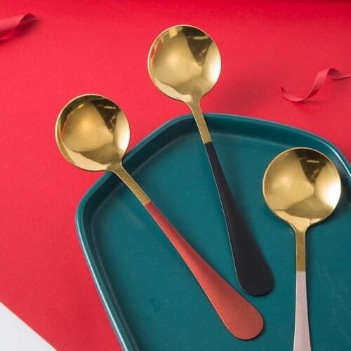 1pcs Stainless Steel Coffee Spoon Dessert Spoon Cutlery Ice Cream Tea-spoon Soup Spoon Kitchen Tool