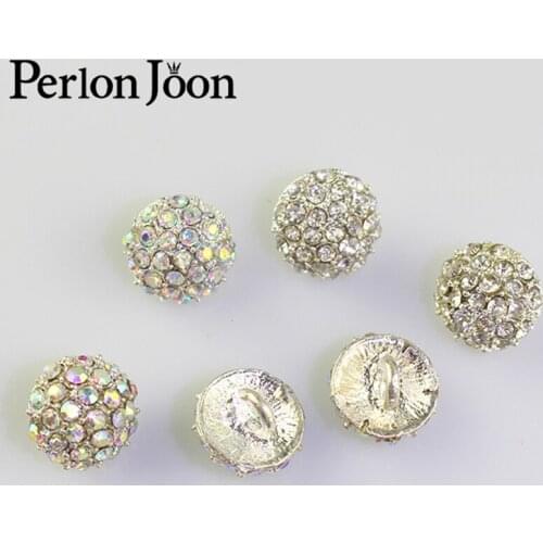 10pcs 12mm mushroom Shape Like Stars Fashion Rhinestone metal Buttosn for Clothing to Wedding Dress Accessories For Sewing NK023