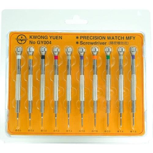 10Pcs/Set Ultra Hardness Blade Watch Movement Wristband Adjust Screwdrivers Tools Flat Cross Assort Size Screwdriver Watch Tools