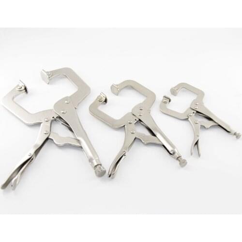 3Pcs Locking C-Clamp with Swivel Pads Wide Mouth Welding Locking Pliers C-Type Vise Grip Tools 6" 8" 11"