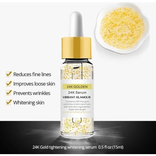 60% Hot Sale 15ml Face Serum Collagen Ingredients Anti-wrinkle Skin Care Face Moisturizing Gold Essence for Beauty