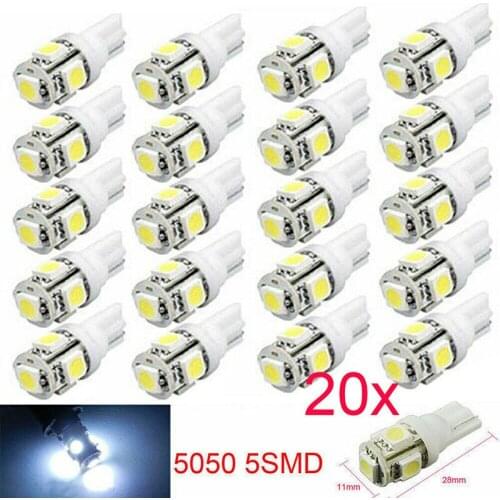 Accessory Car Lights Replacement T10 White 5050 5-SMD 5W Anti-vibration