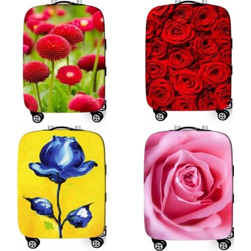 New Floral Rose Elastic Fabric Luggage Protective Cover For 18-32 Inch Trolley Case Suitcase Dust Cover Travel Accessories