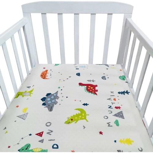 Newborn Baby Fitted Crib Sheets120*70 cm Cartoon Print Bed Sheet Baby Bed Mattress Covers for Unisex Baby Boys Girls