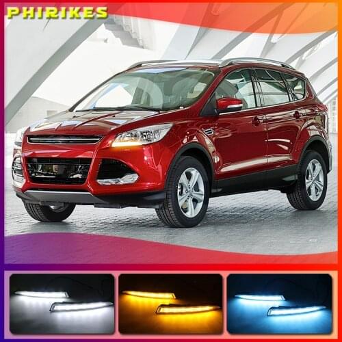 2Pcs Waterproof Car Led Daytime Running Light Drl Daylight Led Car For Ford Kuga Escape 2012 2013 2014 2015 With Fog Lamp
