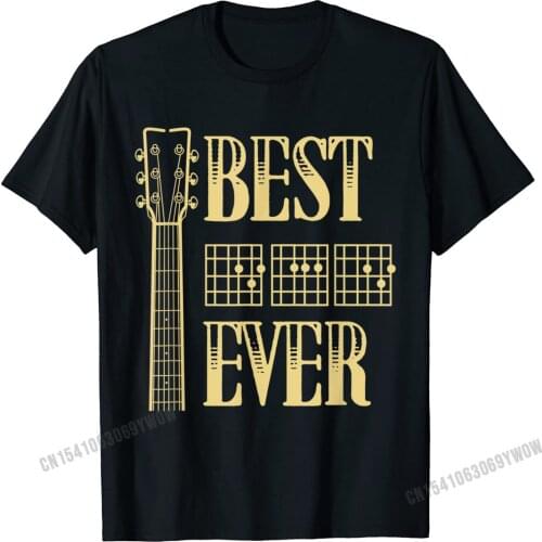 Best Dad Ever Guitar Chord Vintage Tshirt Guitarist Father T-Shirt Camisas Cotton Mens Top T Shirt Fitness Tight T Shirts Print