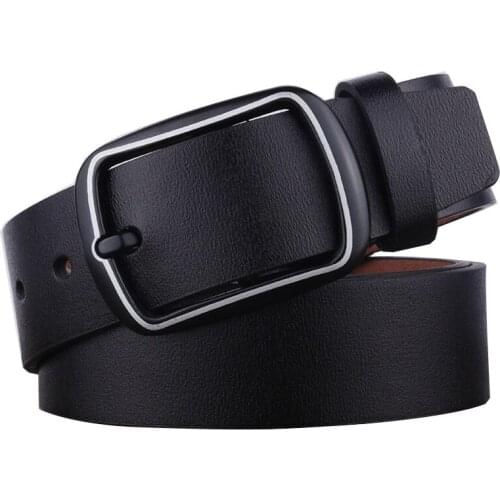 Hot Selling Retro Men belt High Quality Leather belt for Men Solid Color Simple Pin Buckle wild pants belts Luxury belt 115cm