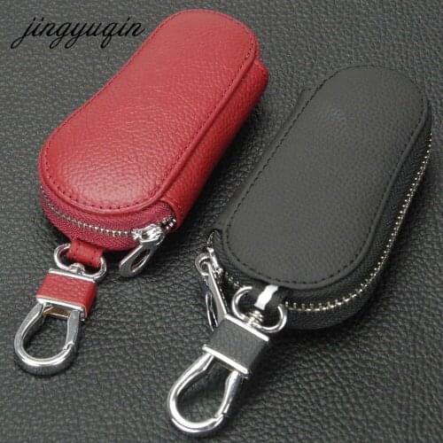 Jingyuqin Leather car Key case for Lexus Audi Mercedes Peugeot Toyota Vw Skoda Bmw Hyundai Universal Protective key Cover