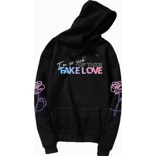 K-pop Bangtan Boys fake love Hoodies & Sweatshirts Womens Clothing love yourself hoody Round Neck hip hop Sweatshirt hoody