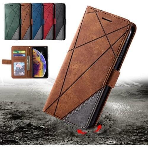Leather Flip Case For iPhone 6 6S 7 8 Plus 11 12 Pro X XR XS Max mini SE 2 2020 Colorblock Wallet Cover