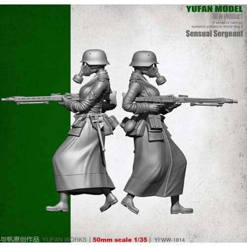 Yufan Model 1/35 German Figura Original Beauty Machine Gunners Resin Soldier YFWW35-1814