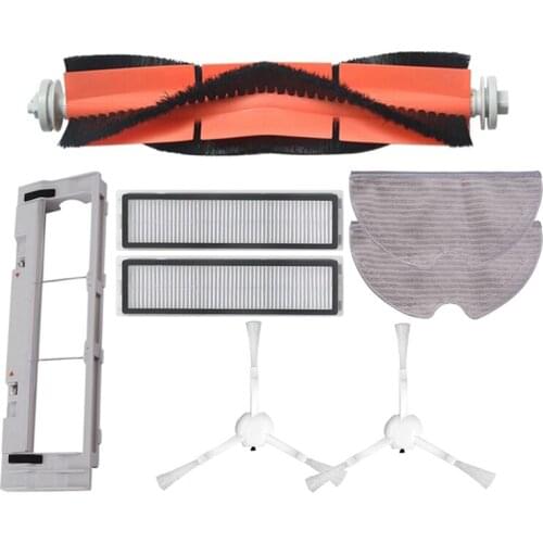 HOT！-Washable Vacuum Cleaner Accessories for Xiaomi Dreame D9 Robot Mop Cloth Roller Side Brush Hepa Filter Mop Cloth Set