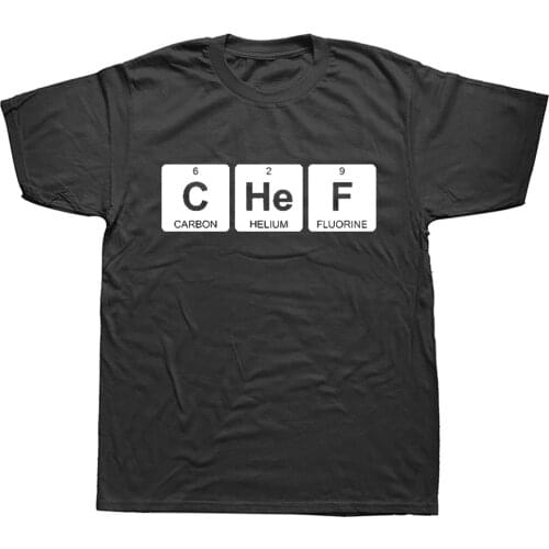 CHEF Periodic Table Chemistry Funny Adult T-Shirt Men O-Neck Fashion Casual Print T Shirt Cotton Tee