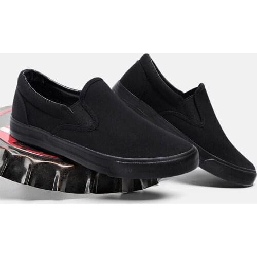 2020 Canvas Shoes Men Loafers Cool Young Man Street Black Shoes Breathable Men Casual Shoes Flat Slip-on Plus Size