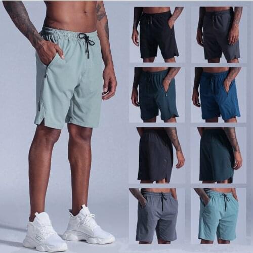 Men Running Shorts with zipper pocket Summer Quick Dry Fitness Bodybuilding Sweatpants Gym Sport Shorts Training Short Pants