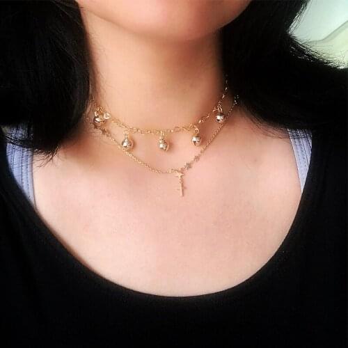 2020 New stainless steel small bell silver color tassels Pendants necklace Bohemian Gold heart-shaped Chain Necklaces For Women