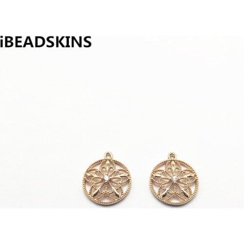 New arrival! 11X7mm 50pcs Copper/Zircon Round shape charm for Necklace Earrings DIY,Earrings parts,hand Made Jewelry DIY