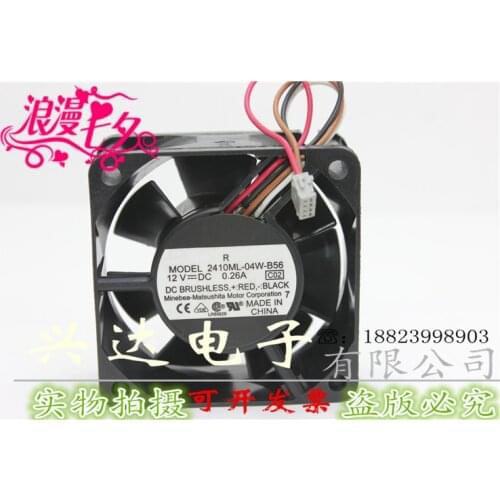 New 2410ML-04W-B56 12V 0.26A 6CM 6025 Cooling fan 4-wire