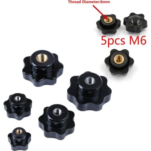 One Or 5pcs M5/6/8/10/12 Thread Star Shaped Head Clamping Nuts Knob For Industry Equipment