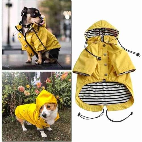 Autumn Waterproof Dog Jacket Bulldog Teddy Windbreaker Poodle Pug Bichon Fashion Puppy Coat Jacke Rainwear Adorable Dog Raincoat