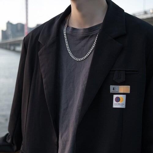 Lovers Titanium Steel Chain Necklace Suitable for Women and Men Long Hip Hop Necklace Collar Fashion Jewelry Gift Accessories