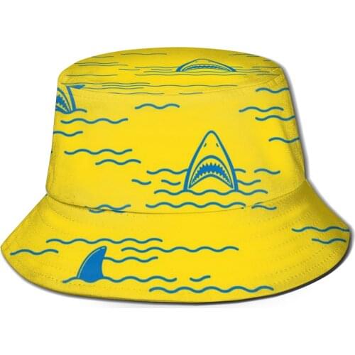 CINESSD 2020 Men Women Summer Shark And Dolphin Ocean Sea Bucket Hat Bob Fisherman hat Outdoor Travel Sun Visor Fashion Panama