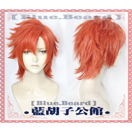 Fire Emblem ThreeHouses Sylvain Jose Gautier Cosplay Wig Short Orange Red Heat Resistant Synthetic Hair Wigs + Wig Cap