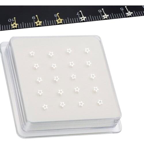 20Pcs/Pack 925 Sterling Silver Hollow Star Nose Ring Piercing Nose Stud Pin Body Jewelry Piercing Nariz Aros Plata Mujer 925