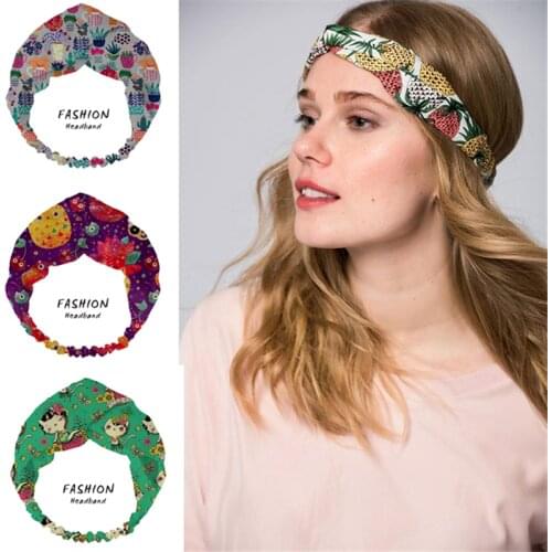 2021 Women Plants Bandanas HairBands Turban Headwear Head Wrap Women Hair Accessories for Women girls Hair Bands ladies Hoop
